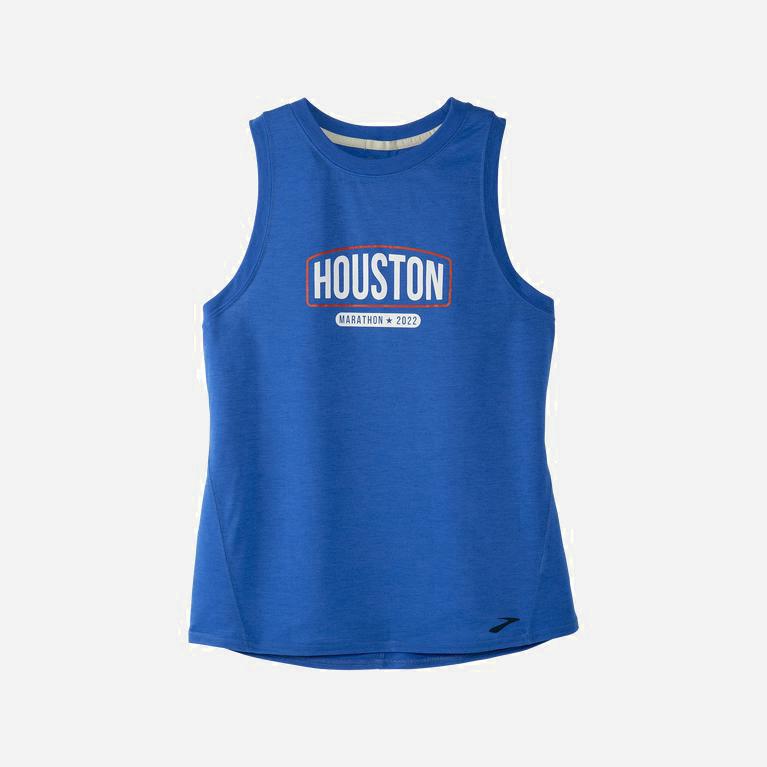 Brooks Houston22 Distance Graphic - Camiseta Sin Mangas Mujer - Azules (VJ9617235)